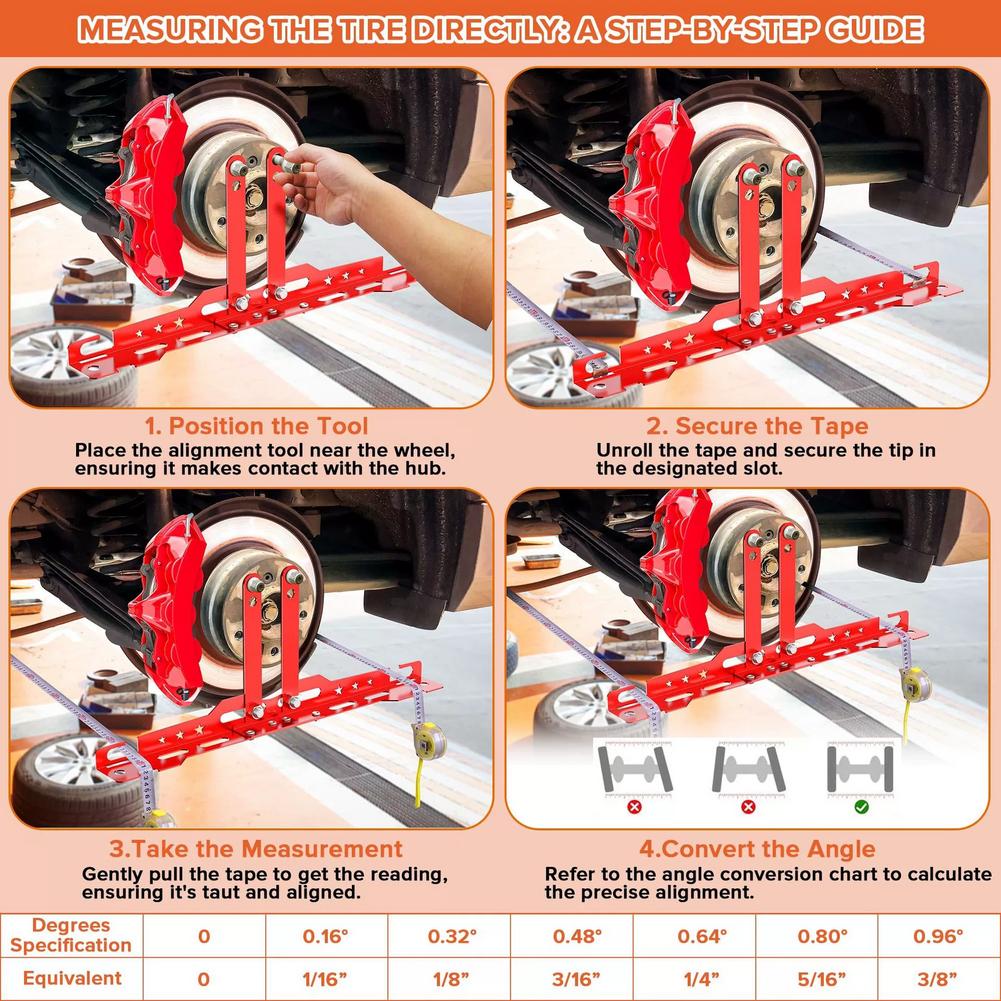 Car Toe Alignment Tool For Jeeps Trucks SUV Car Toe Alignment Tool Heavy Duty Wheel Alignment Tool Kit  1 Set
