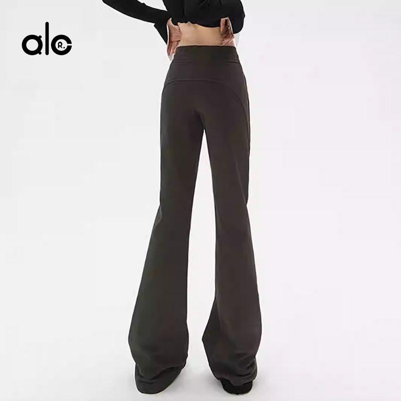Aloneadv American Sports Wide-Leg Pants Women's Spring & Fall Micro-Pull Yoga Pants Mid-Low Waist Outwear Slim Looking Casual Sweatpants