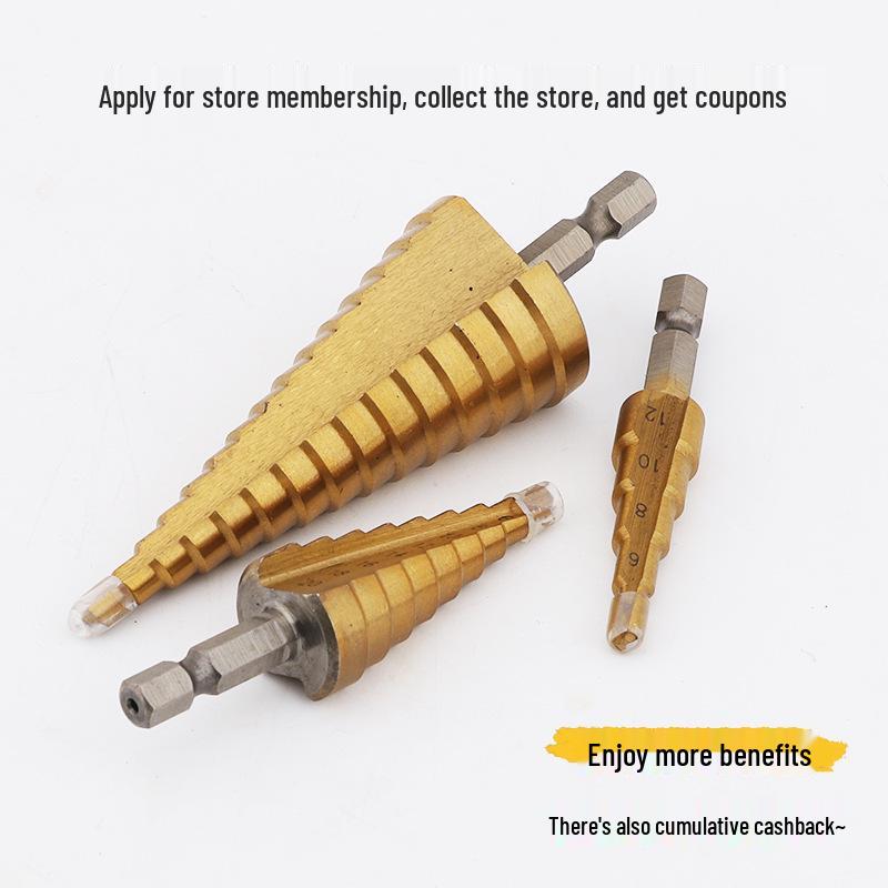 Di Chuang Straight Flute Hex Shank Step Drill Bit, 4-32mm Hole Expander Opener