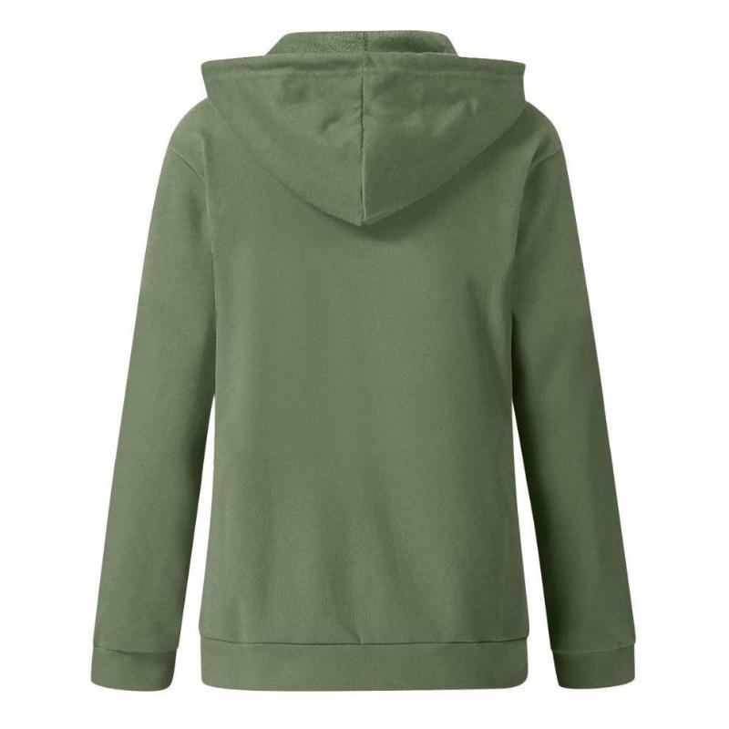 Women S Solid Color Long Sleeve Hooded Zip Up Sweatshirt With Pockets Drawstring