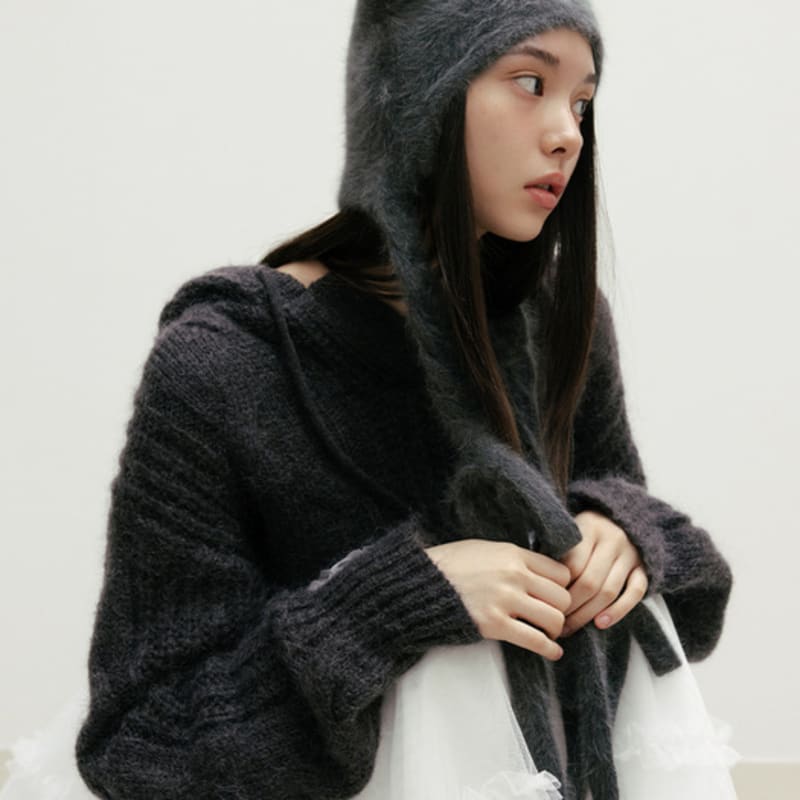 THETIS TWIST ANGORA KNIT BEANIE_TT4W302CH