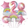 8 Stück Regenbogen Lächeln Wolke Ballon 30 Zoll Farbverlauf Zahlen Folienballons 1-9 Jahre Kinder Geburtstagsparty Dekorationen Baby Jubiläum