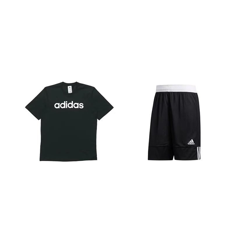 

Двусторонние баскетбольные тренировочные шорты Adidas Printed, повседневный спортивный комплект, шорты унисекс, черные DU0404+DX6386 M