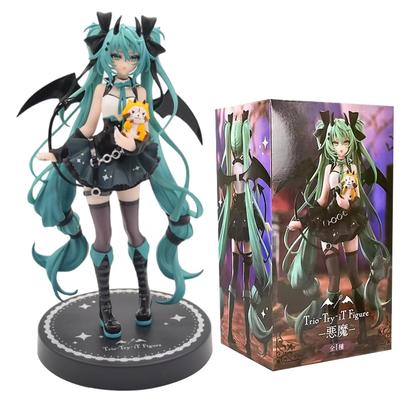 19cm Anime Kleiner Teufel Hatsune Miku Handgemacht Kleiner Waschbär Miku Dunkler Engel Handgemachtes PVC-Modell Anime Peripherie Ornamente Geschenke