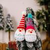 Christmas Decoration Blue And White Striped Knitted Santa Hat Forest Gnome Ornament