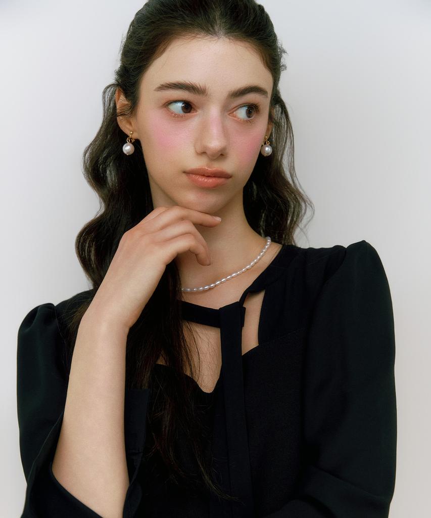 Neimkategoli Nina Color Block Ribbon Tie Dress_Black