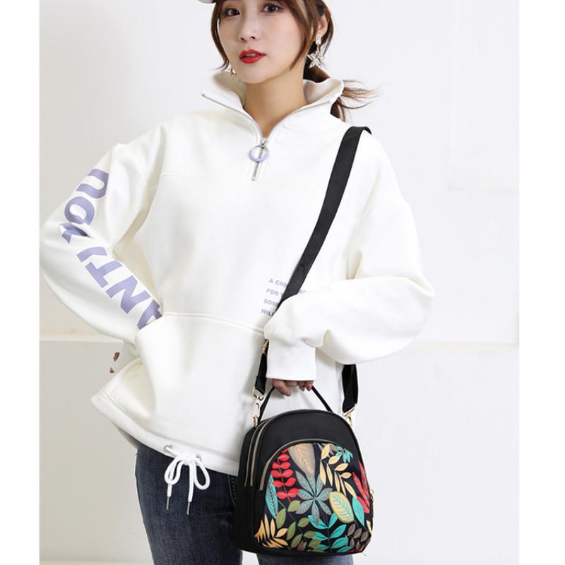 Ladies Shoulder Multi-Purpose Mini Small Backpack Oxford Cloth Messenger Bag