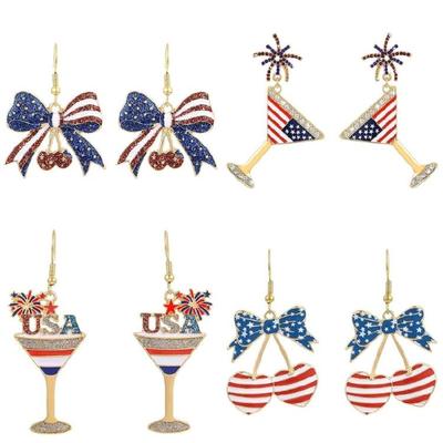 Independence Day Earrings Comfortable Ear Jewelry Pendant Earrings Alloy Texture Perfect for Present Giving or Own Use