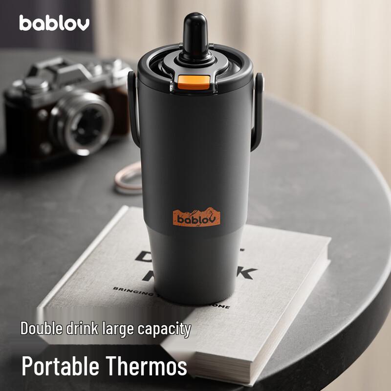 BabloV Men s Large Insulated Straw Water Bottle