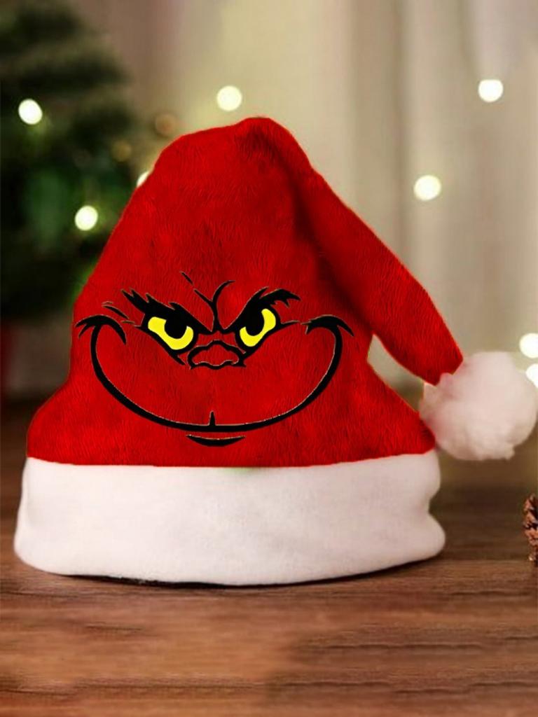 Grinch Christmas Hat With Thick Fleece For Winter Holiday Celebrations