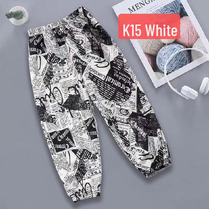 

2024 Летние шаровары для мальчиков и девочек с защитой от комаров - Повседневные детские брюки 140 cm