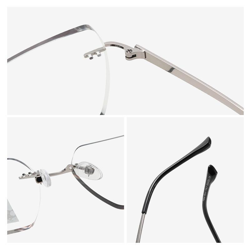 Fashion Photosensitive Color-Changing Frameless Trimmed Reading Glasses Anti-Blue Light Middle-Aged And Elderly High Definition Reading Reading