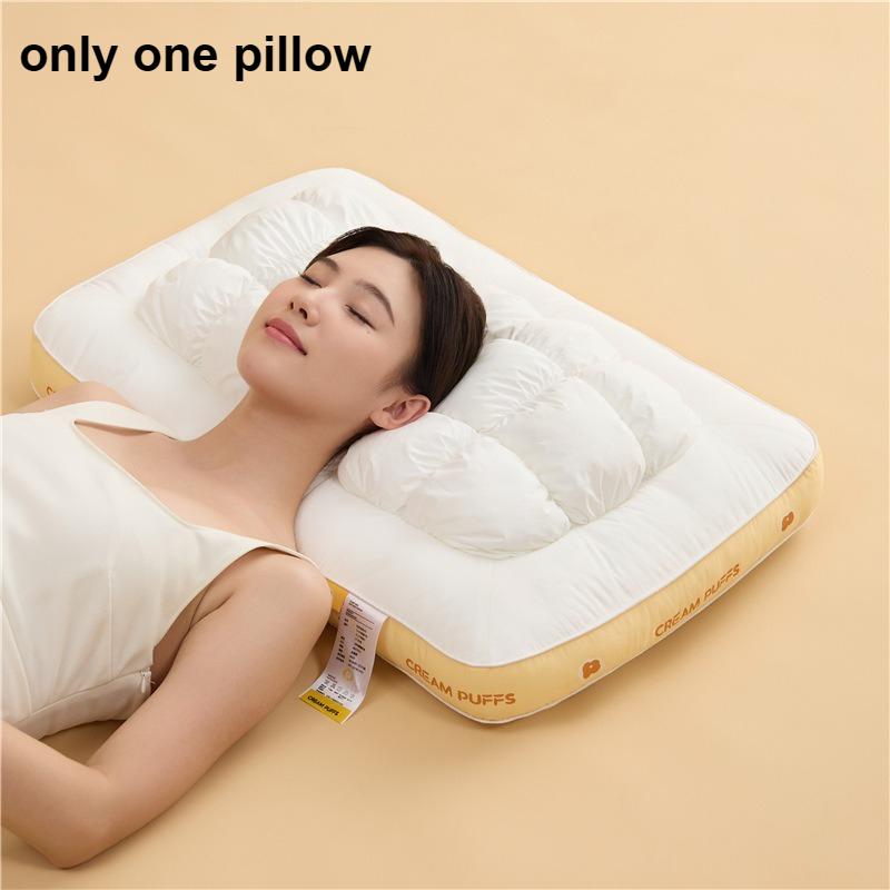 

1pcs Washable Pineapple Bun Pillow Core Neck Support Pillow Soft Comfortable Home Sleeping Pillow 48x74cm