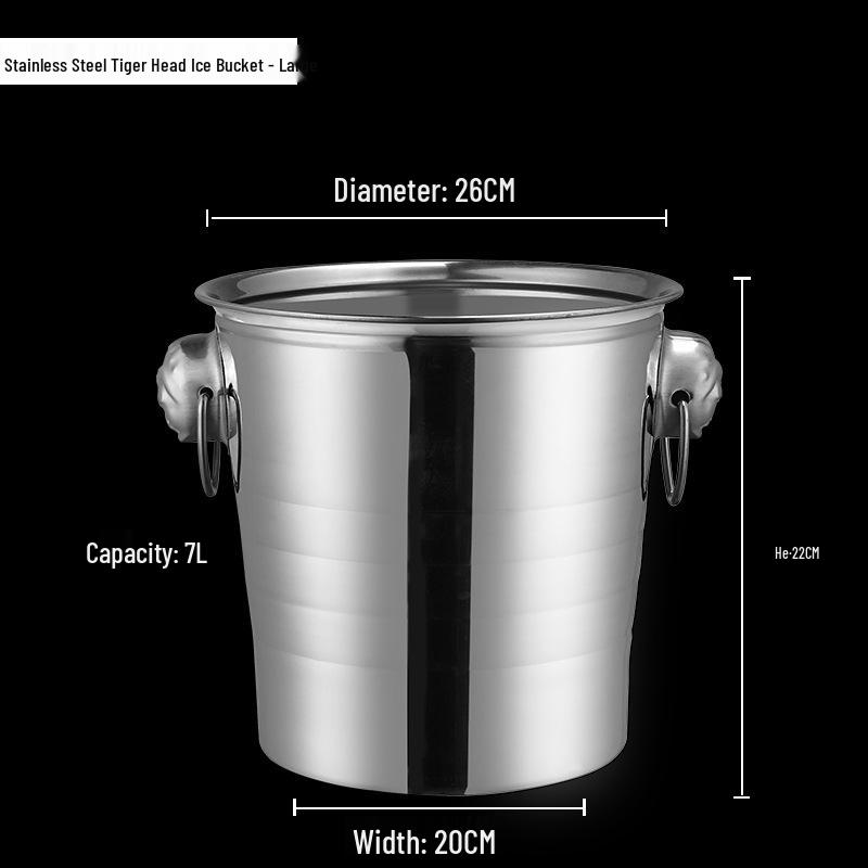 Stainless Steel Tiger Head Ice Bucket for Champagne, Beer, and Wine – Ideal for Bars and KTV.