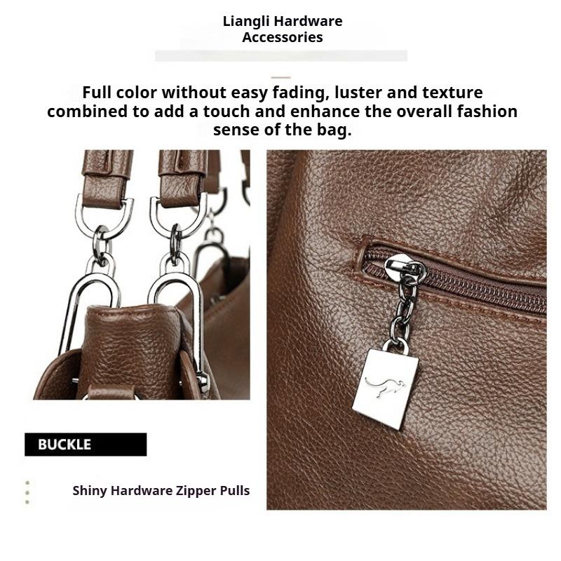Hochwertige Damen Umhängetasche aus weichem Leder, Retro-Arbeitstasche, Schultertasche, Elegante Tasche mit großem Fassungsvermögen