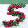 2.4m Enredadera de Flores de Rosa de Seda Artificial en Floración Hiedra Decoración para el Hogar y Bodas