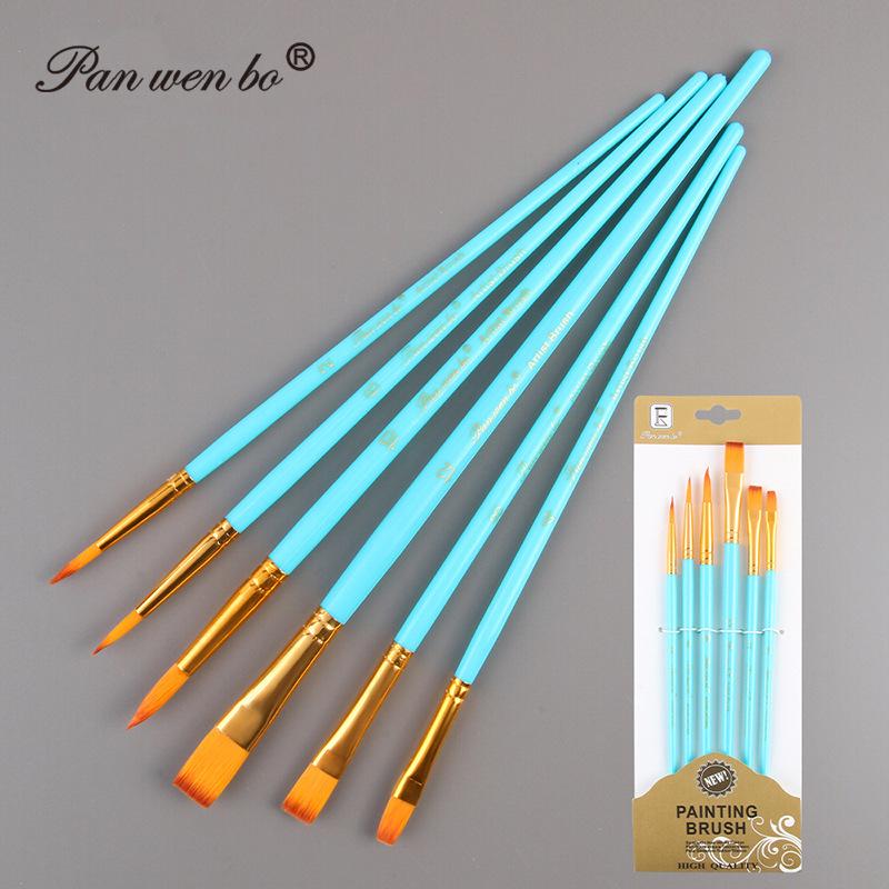 Set di 6 pennelli per pittura in nylon cross-border con gesso ad acqua e materiali artistici fai da te