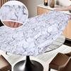 New PVC Round Tablecloth Elastic Edged Oil-Proof Protection Cover Waterproof Waterproof Tablecloth Wedding Decor