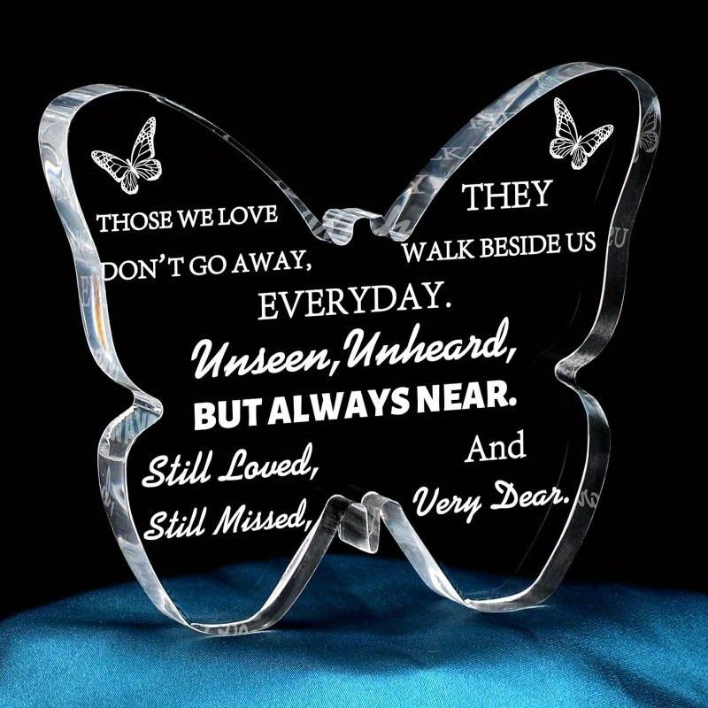 Butterfly Memorial Plaque - Sympathy Gifts for Loss of Loved One, Bereavement & Condolence Keepsake, Nurseries, Home Desk Living Room Acrylic Decorat