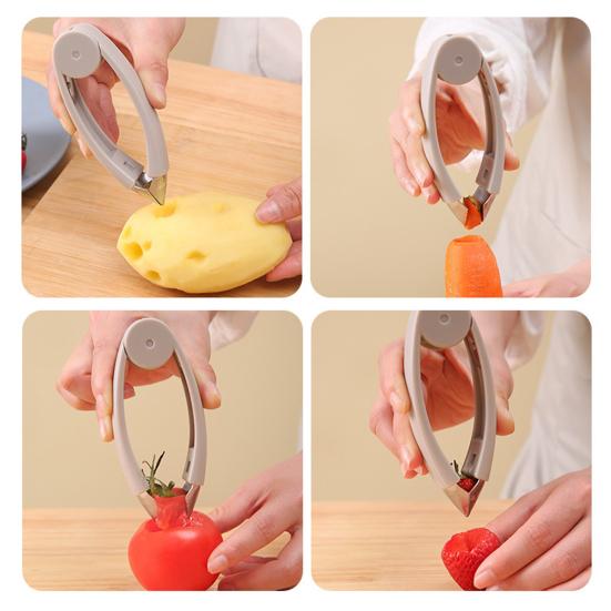 Ananasentkerner aus Edelstahl, Erdbeerstielentferner, Ananasaugenentferner-Werkzeug mit rutschfestem Griff, professionelles Küchengerät für Beeren