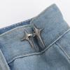 1 Coppia Fibbia a Vita Stella Incrociata Clip Regolabili Staccabili per Pantaloni Stringivita Bottoni Automatici Metallici Senza Chiodi per Decorazione Jeans