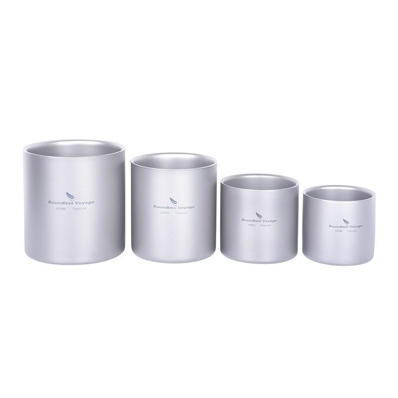 Pure Titanium Double Wall Insulated Travel Mug Coffee Tea Outdoor Camping Lightweight Thermal Cup