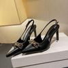 French elegant style bag head sandals women's thin heel empty word with pointed head fashion temperament work high heels