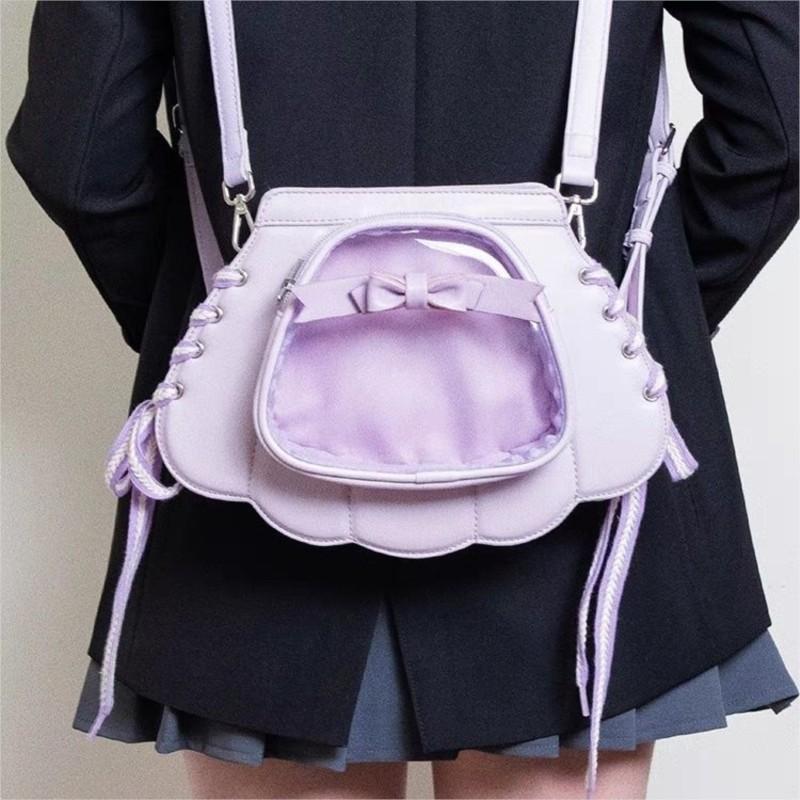 Schoolbag Women's Purple Jiaerdi Design Shell Ita Bag Multifunctional Transparent Leather Casual Backpack Cute Fashion Versatile Mochila Y2k 2025