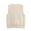 2025 Spring Women's European & American Fashion Double-Breasted Round Neck Sleeveless Knit Vest