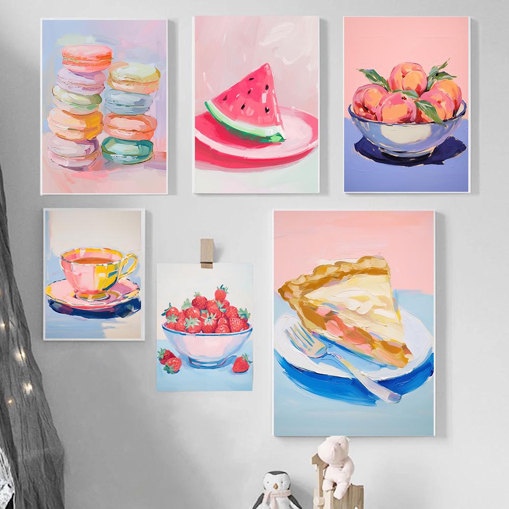 Colorful Summer Popsicle Poster Still Life Dining Room Breakfast Food Prints Canvas Painting Wall Art Picture Home Kitchen Decor