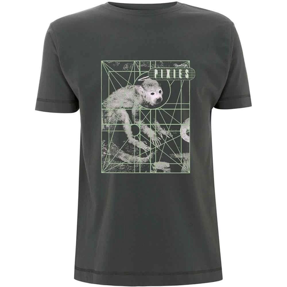 Pixies Monkey Grid Charcoal TShirt M