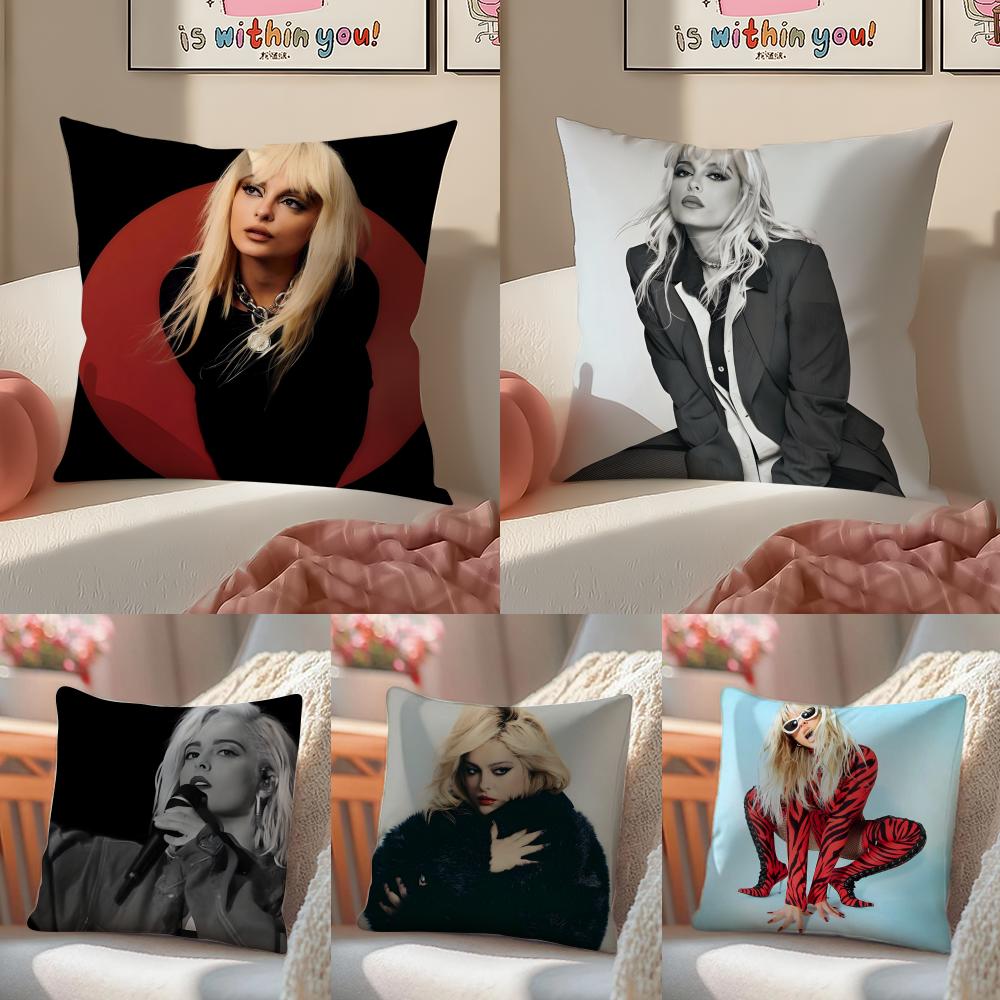 Music Personal B-Bebe Rexha Singer Pillow Case Pattern Printed Pillowcase For Living Room Sofa Cushion Cover & Bedroom Decor