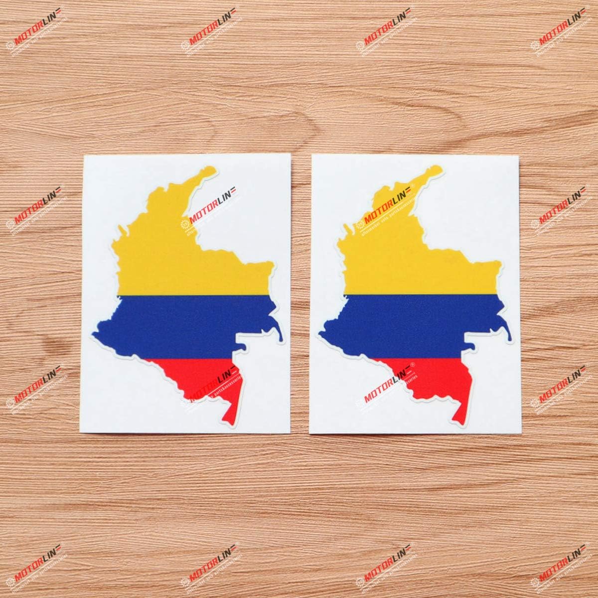 Colombia Map Flag Decal Sticker Vinyl Colombian - 2 Pack Glossy, 3 Inches - for Car Boat Laptop Phone