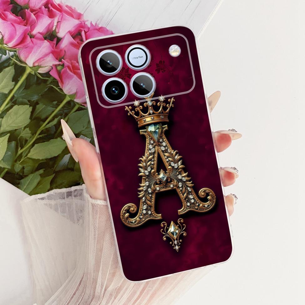 Clear For Honor Win AAP-AN00 Case For Honor Win Cover Aesthetic Luxury A-Z Letters Fashion Boys Girls Cool Crown Soft Casing
