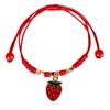 Set of 2 Adjustable Chain Bracelets Stylish Strawberry/Cherry Bracelets Eye Catching Hand Rope for Daily Wear Parties