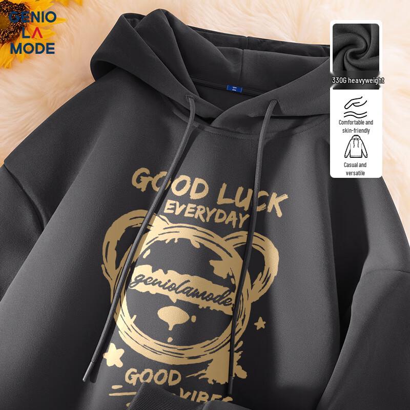 GENIOLAMODE Herren Bären-Print Oversize Hoodie