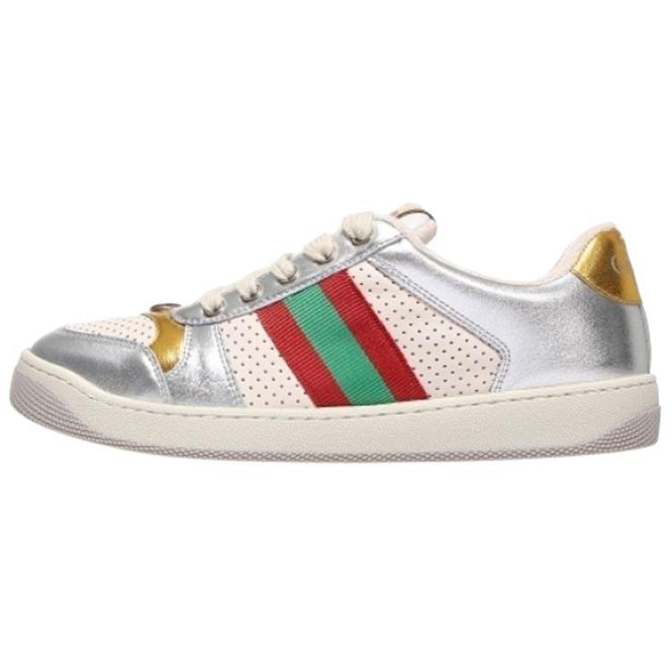 GUCCI Screener Distressed Shoes Leather Low