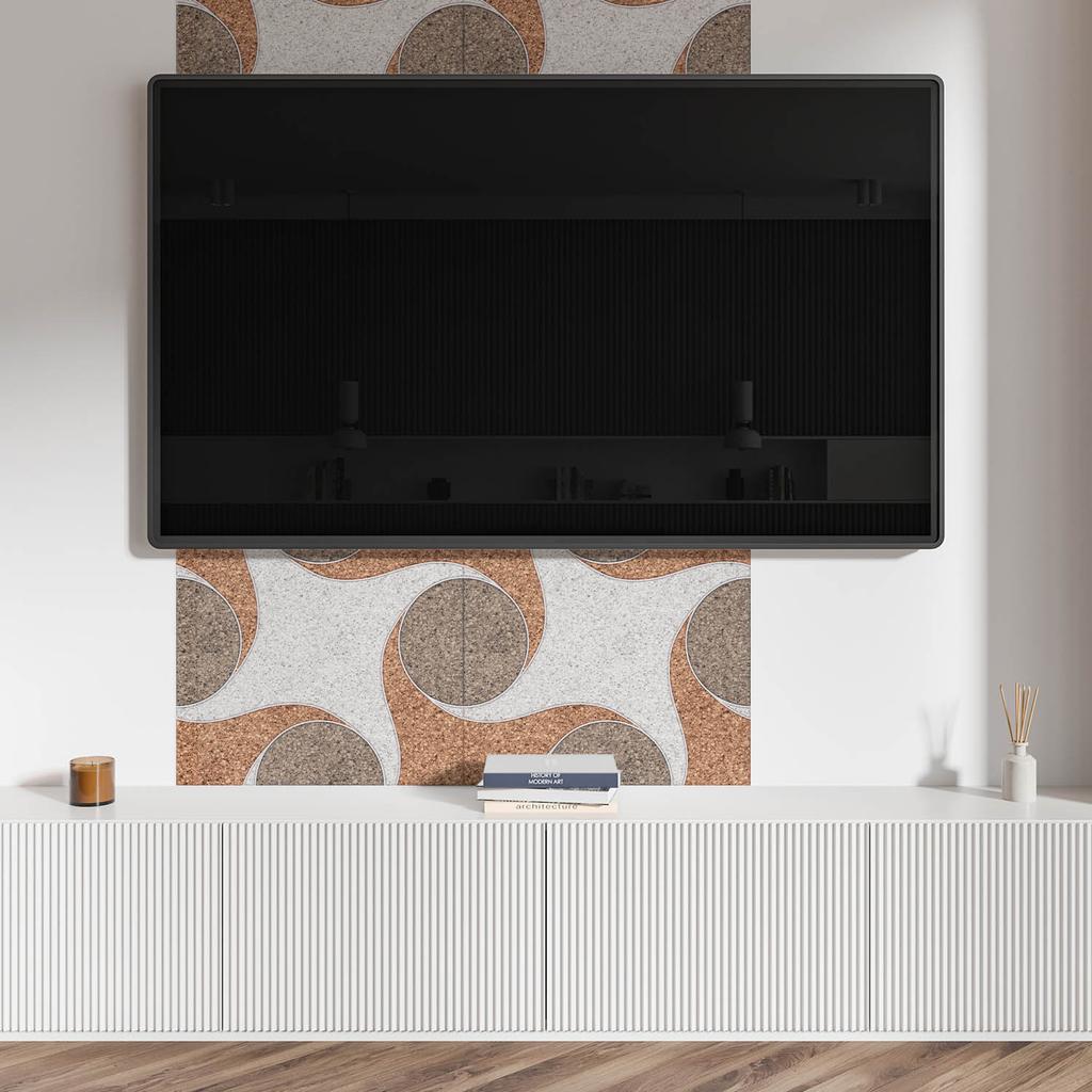 Self-Adhesive Vinyl Panel for a Teenager's Room 100x50 Cm Pattern with Circles and Waves