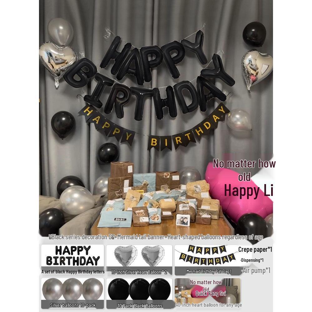 Elegant Birthday Decorations for Men: Number Balloons and High-Class Atmosphere for Husband or Boyfriend's Surprise Party.