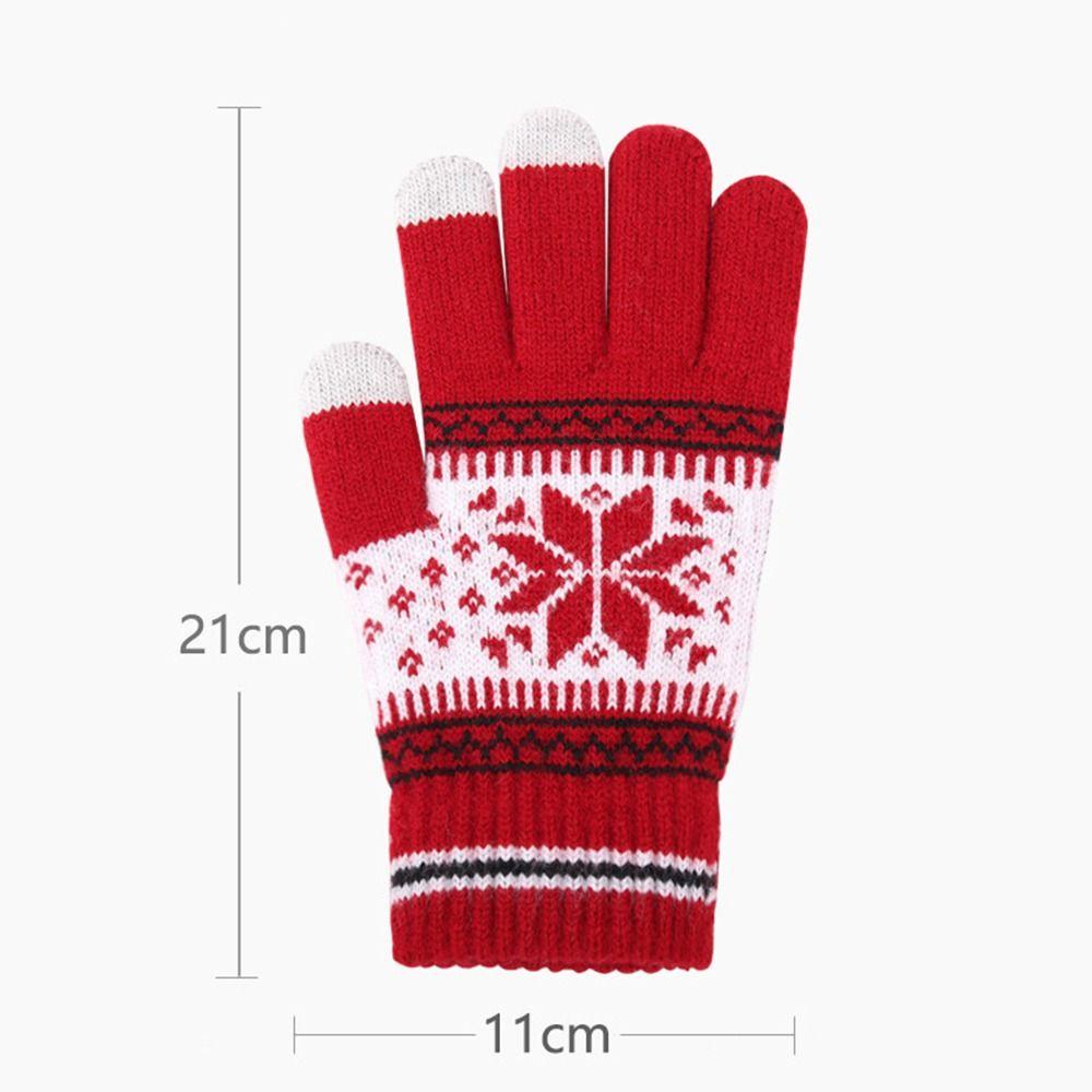 Student Unisex Gloves Christmas Snowflakes Gloves Full Fingers Gloves Korean Style Mittens