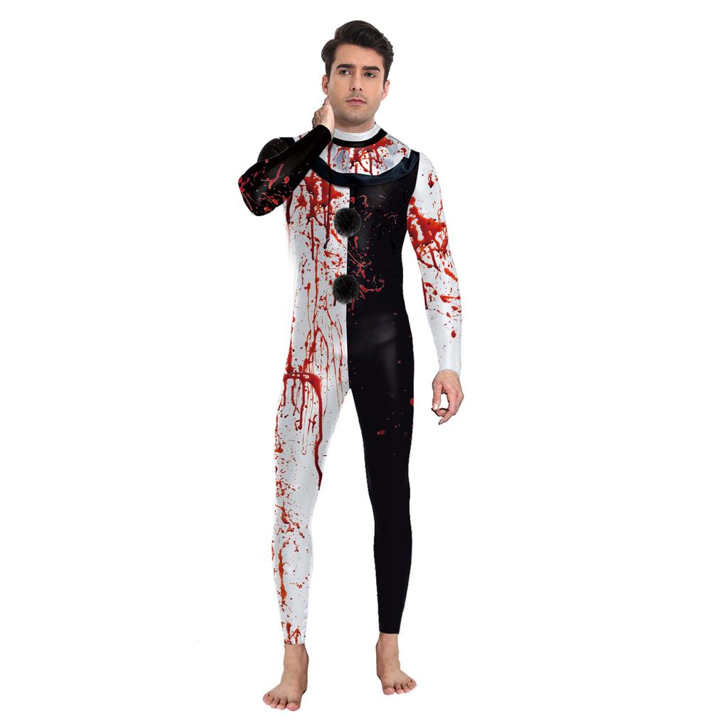 Broken Soul Clown Cosplay Costume New Christmas Halloween Costume Horror Hood Tights Onesie