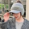 Gorros cálidos de invierno Protección para las orejas Gorro para coleta Visera Gorras de béisbol casuales Mujeres