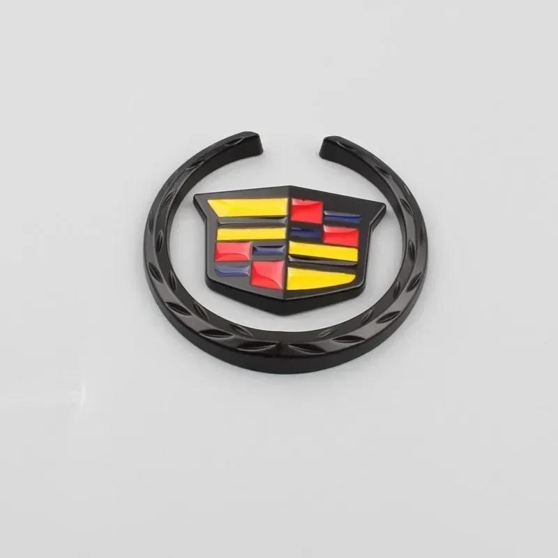 Premium 1Pc Round Badge Decals Car Side Window Body Stickers For Cadillac Escalade CTS DTS STS XTS ATS BLS CT5 CT6 XT5 XT6