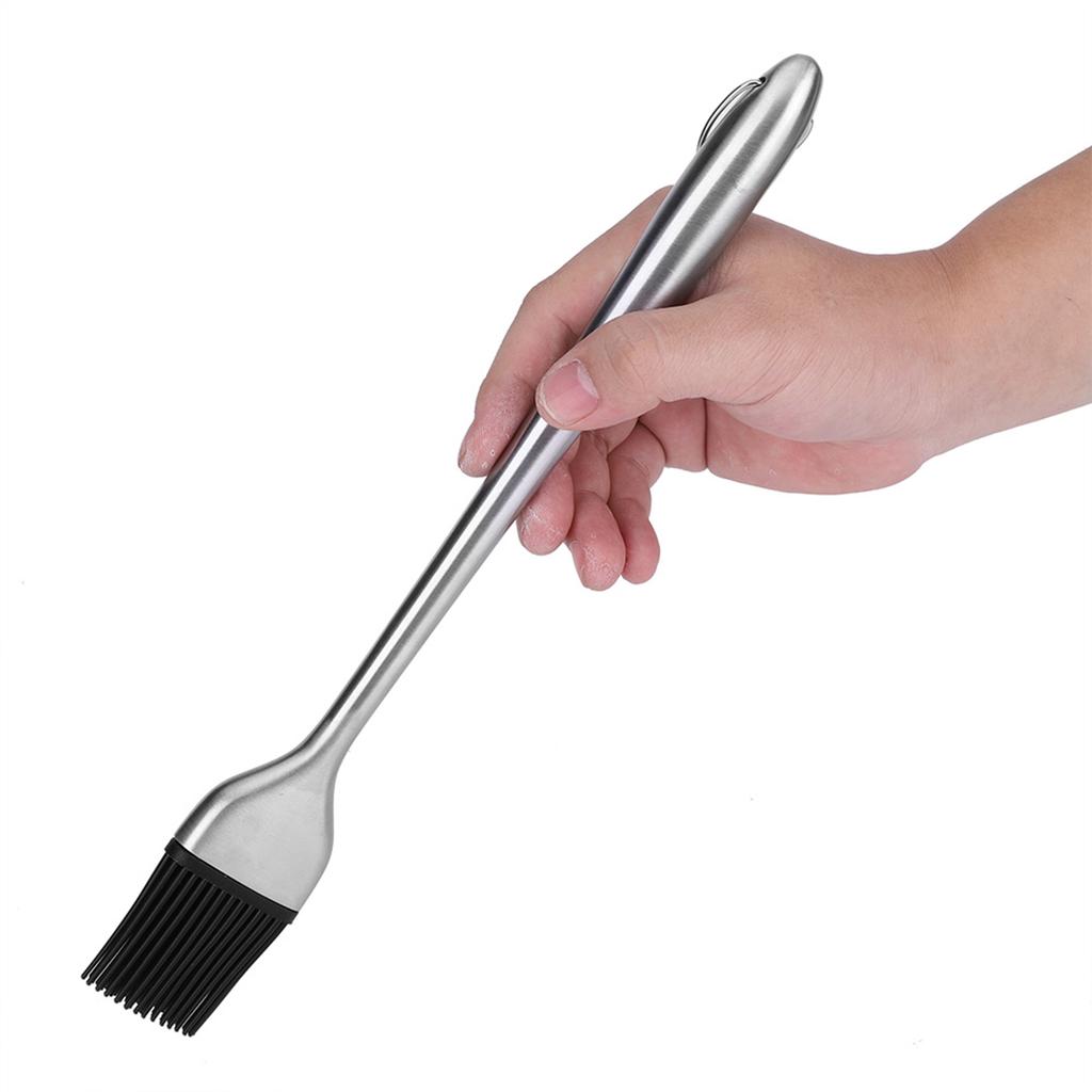 Stainless Steel Handle Silicone Head Basting Barbecue Oil Brush BBQ Roasting Tool