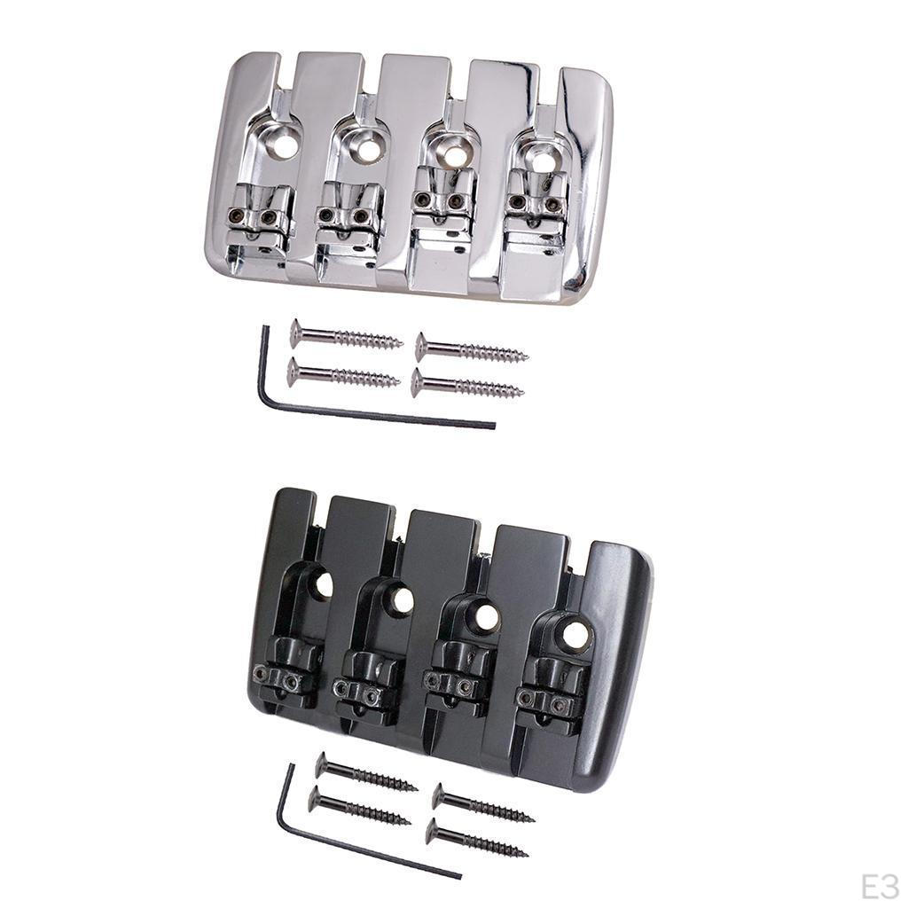 1 Set Iron Saddle Bridge Tailpiece W/ Scrwes For Electric Bass