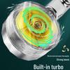 Compact Twin-Turbine Booster Shower Head with Dual Propellers