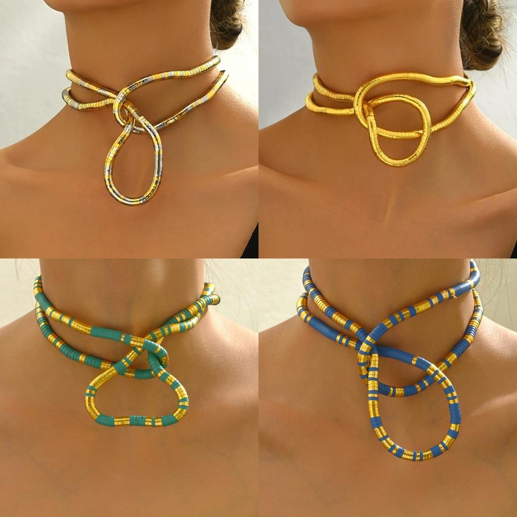 Punk hip-hop metal wind snake bone can be wrapped around the collar at will, and the personality is exaggerated and trendy.