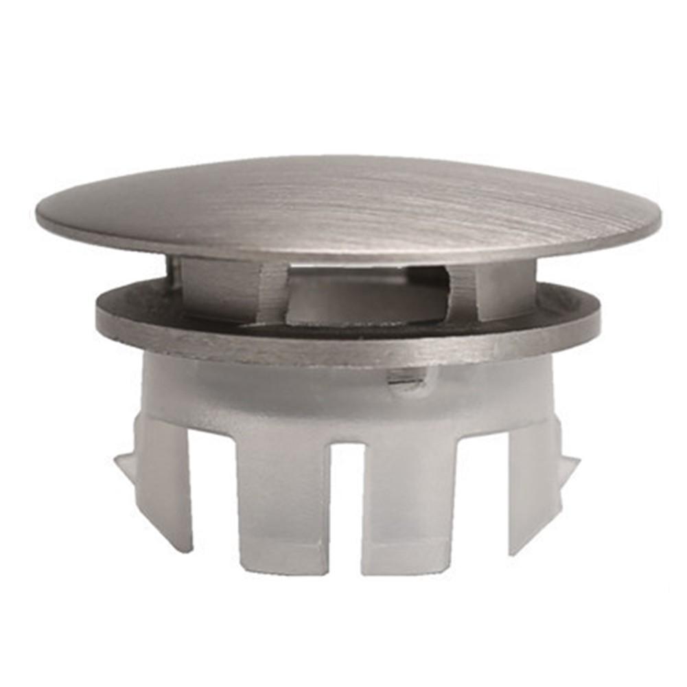 Sink Overflow Cap Brass Round Hole Cover for Bathroom Basin with Plastic Prongs