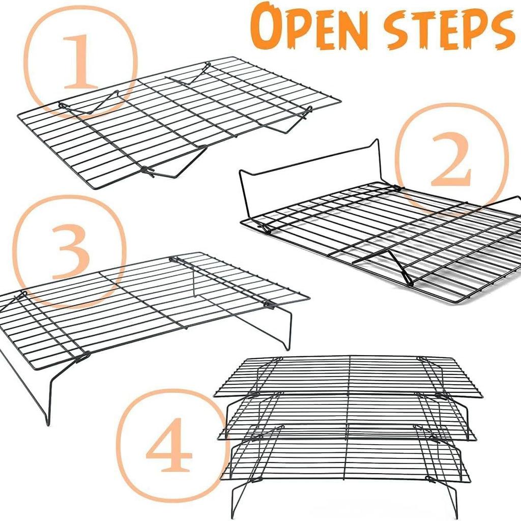 3-Piece three-layer cake rack cooling rack, stainless steel stackable grid YQ
