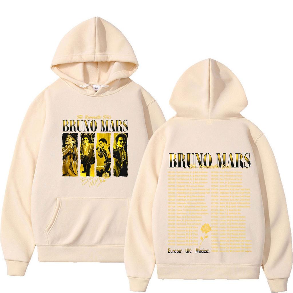 Bruno Mars The Romantic Tour Print Hoodie Men Women Fashion Clothing Sweatshirt Casual Loose Long Sleeves